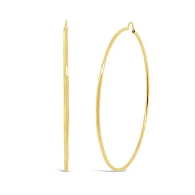 10K Yellow Gold 60mm Polished Tube Hoop Earrings