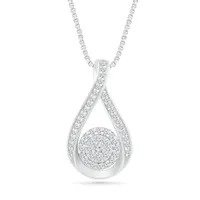 10K White Gold 0.45CTW Diamond Fashion Bouquet Pendant