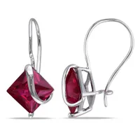 Julianna B 10K White Gold Created Ruby Earrings
