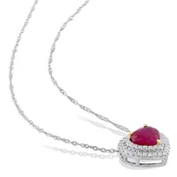 Julianna B 14K White Gold Ruby & Diamond Pendant