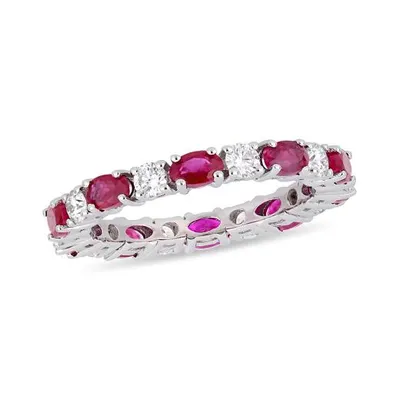 Julianna B 14K White Gold Ruby & Diamond Ring