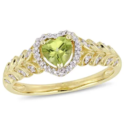 Julianna B 10K Yellow Gold Peridot & Diamond Ring