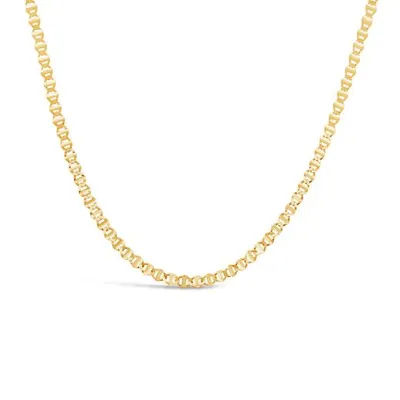 10K Yellow Gold 18" 2mm Flat Concave Anchor Chain
