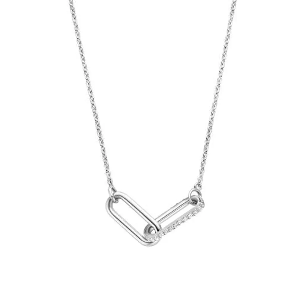 Ti Sento Interlink Silver-Tone Necklace