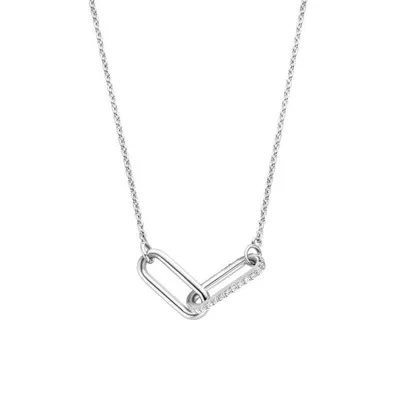 Ti Sento Interlink Silver-Tone Necklace