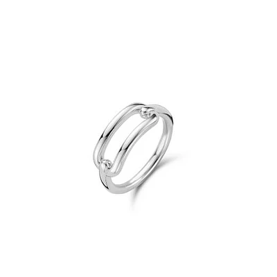 Ti Sento Open Link Silver-Tone Ring