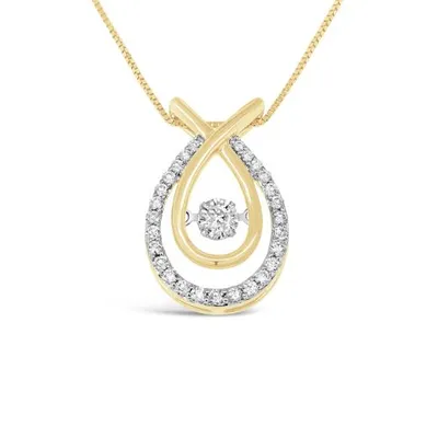 10K Yellow Gold 0.45CTW Dancing Diamond Pendant