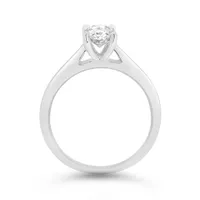 14K White Gold Oval Cut Diamond Solitaire Ring 1.00CT I2/I
