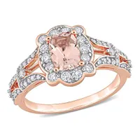 Julianna B 10K Rose Gold Morganite & Diamond Ring