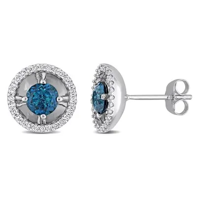 Julianna B 10K White Gold London Blue Topaz & Diamond Fashion Earrings