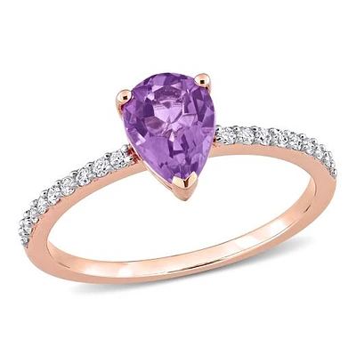 Julianna B 14K Rose Gold Amethyst & Diamond Fashion Ring