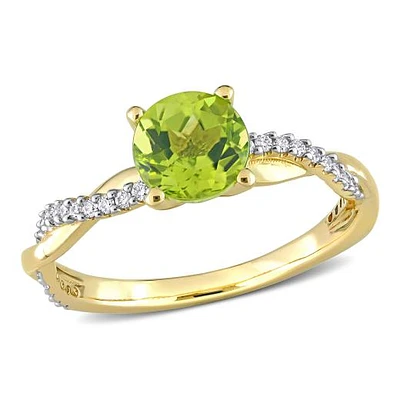 Julianna B 14K Yellow Gold Peridot & Diamond Fashion Ring