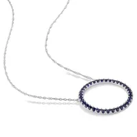 Julianna B 10K White Gold Created Blue Sapphire Fashion Pendant