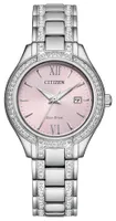 Citizen Women's Silhouette Crystal Eco-Drive Watch with Soft Pink Dial