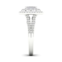 My Diamond Story 14K White Gold Emerald Cut Canadian Bridal Ring 1.50CTW I1/HI