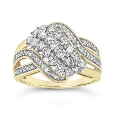 10K Yellow Gold 0.95CTW Diamond Fashion Ring