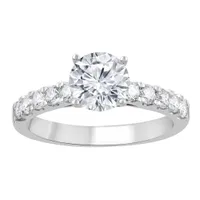 14K White Gold Lab Grown Diamond Solitaire Plus Bridal Ring 1.50CTW SI2/HI