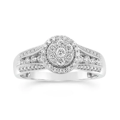 10K White Gold 0.50CTW Round Diamond Fashion Ring