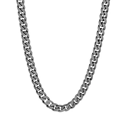 Stainless Steel 24" 7.7mm Gunmetal Cuban Chain