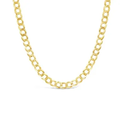 14K Yellow Gold 24" Diamond Cut Concave Curb Chain