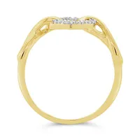 10K Yellow Gold Diamond Heart Promise Ring