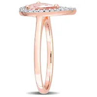 Julianna B Rose Plated Sterling Silver Morganite and White Topaz Ring