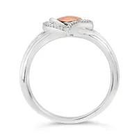 Sterling Silver 10K Rose Gold Diamond Accent Heart Promise Ring