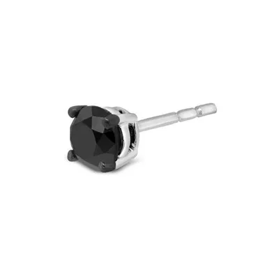 10K White Gold 0.45CT Black Diamond Single Stud Earring