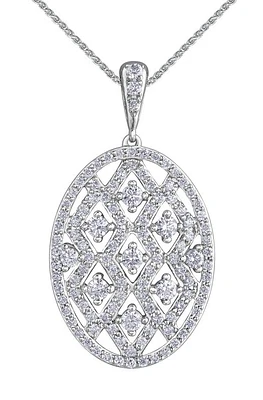 10K White Gold 1.00CTW Diamond Pendant