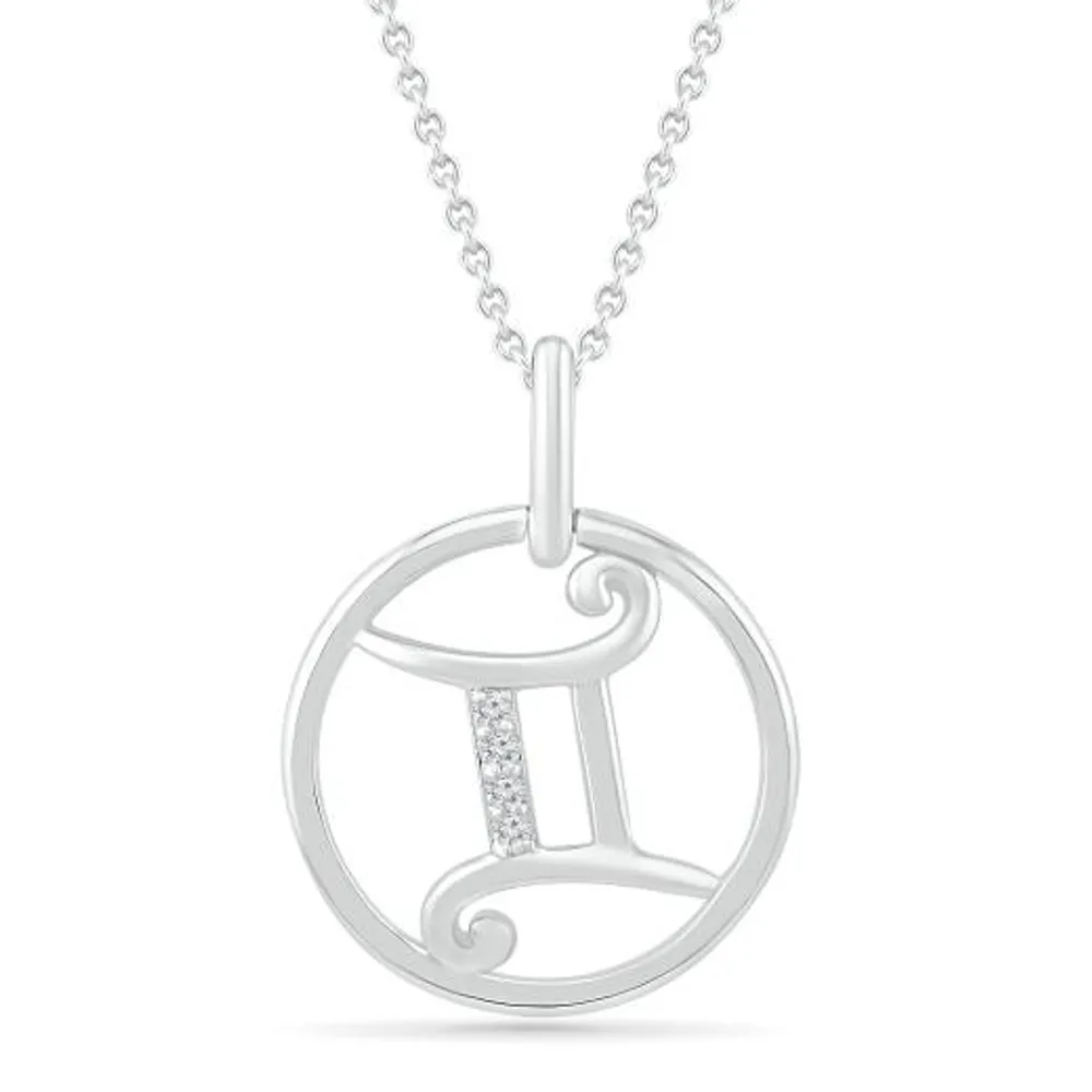 Sterling Silver Gemini Diamond Pendant