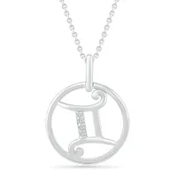 Sterling Silver Gemini Diamond Pendant