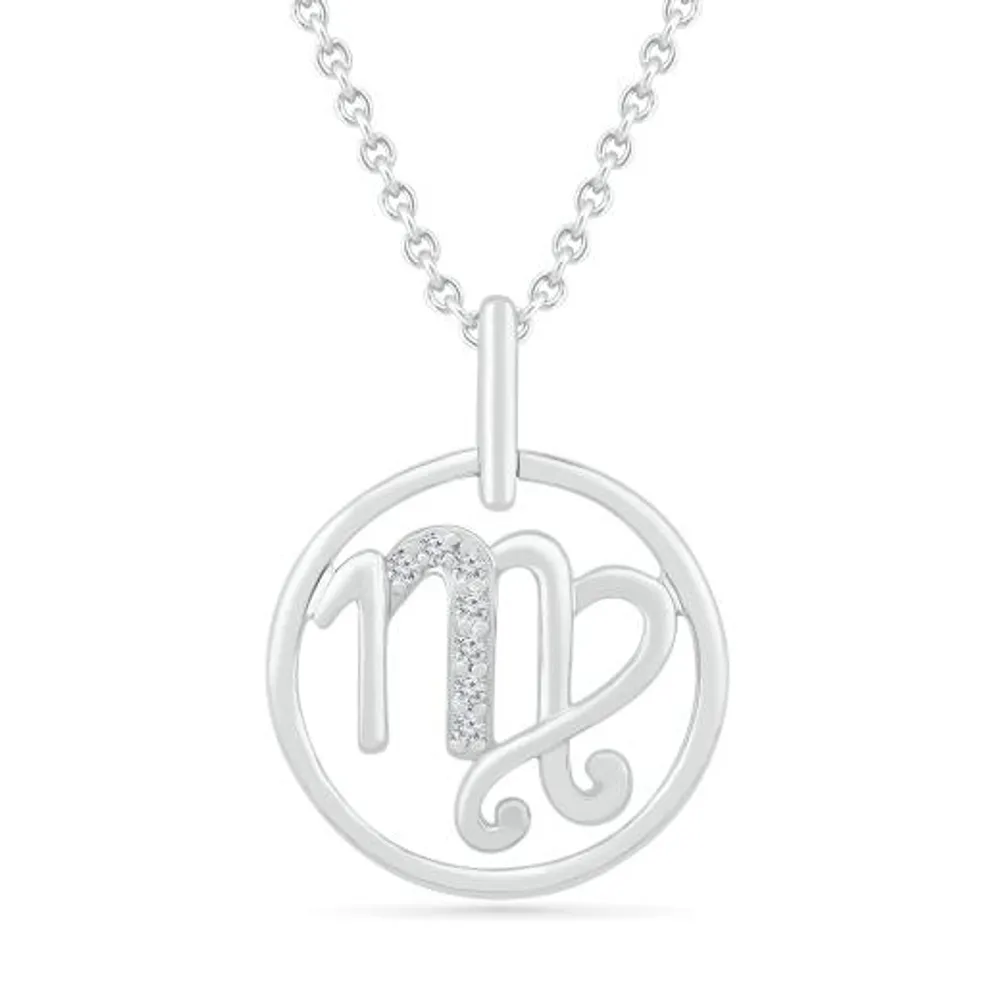 Sterling Silver Virgo Diamond Pendant