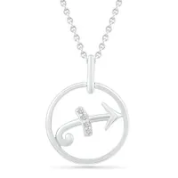 Sterling Silver Sagittarius Diamond Pendant