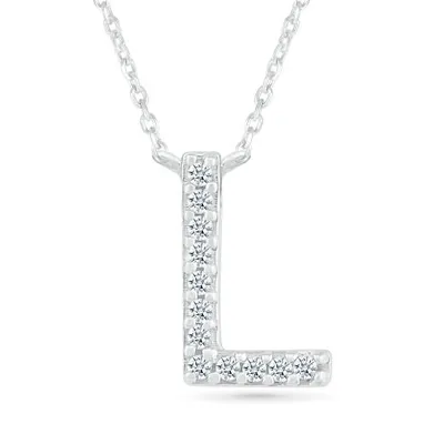 Sterling Silver & Diamond "L" Initial Necklace