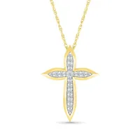 10K Yellow Gold 0.14CTW Diamond Cross Pendant