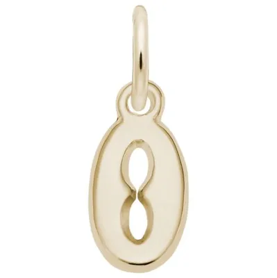 10K Yellow Gold Initial O Pendant 18" Chain Included