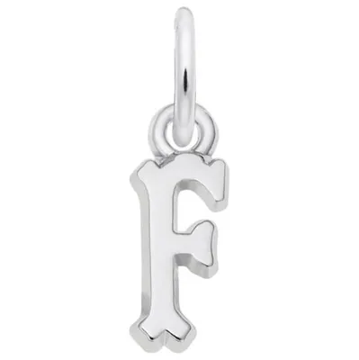 Sterling Silver Initial F Pendant 18" Chain Included