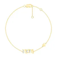 10K Yellow Gold Diamond Mom Bracelet