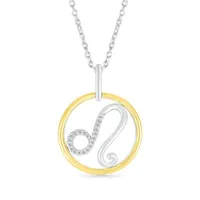 Sterling Silver 10K Yellow Gold Leo Diamond Pendant