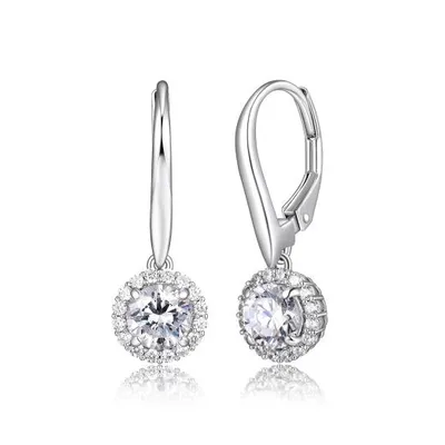Reign Round Halo Earrings