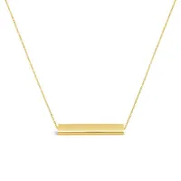 10K Yellow Gold 18" Gold Bar Necklace