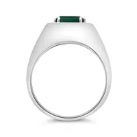 Sterling Silver Malachite & 0.13CTW Diamond Ring