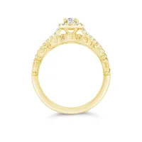 Diamond Revelations 14K Yellow Gold 1.00CTW Oval Bridal Ring