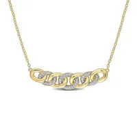 Julianna B Yellow Plated Sterling Silver 0.15CTW Diamond Link Necklace