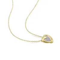 Julianna B Yellow Plated Sterling Silver 0.15CTW Diamond Heart Pendant