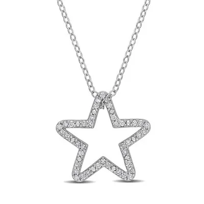 Julianna B Sterling Silver 0.20CTW Diamond Star Pendant