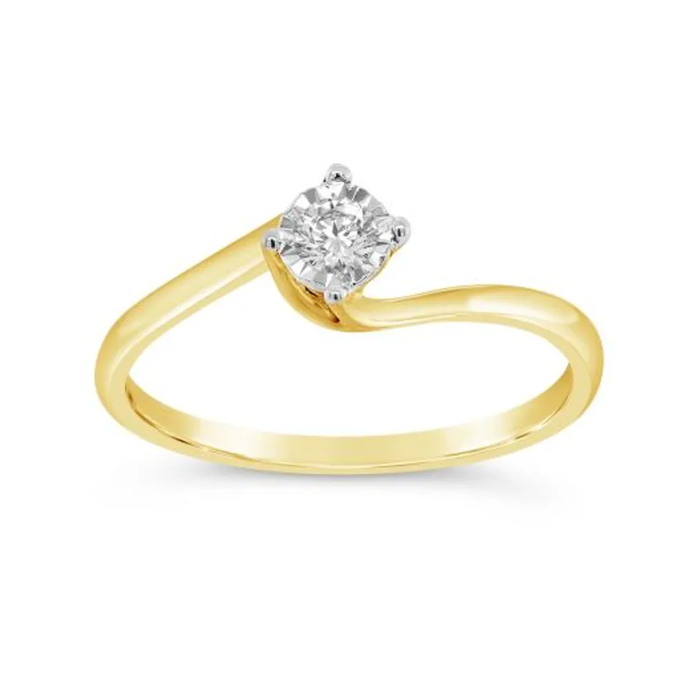 10K Yellow Gold 0.10CT Diamond Promise Ring