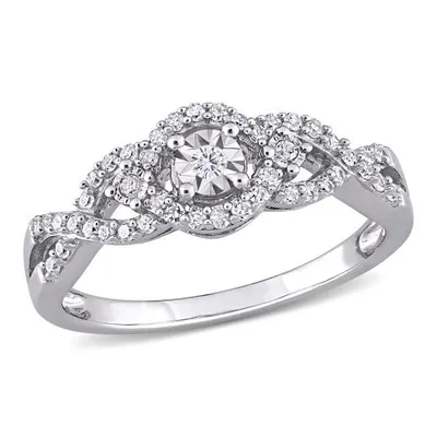Julianna B Sterling Silver 0.25CTW Diamond Bridal Ring