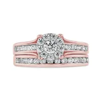 10K Rose Gold 1.00CTW Diamond Bridal Set