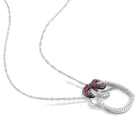 Julianna B 10K White Gold Ruby Fashion Pendant With Chain